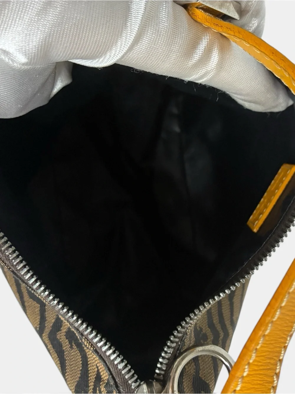 Fendi Zebra Print Jacquard Shoulder Bag – Brown/Black